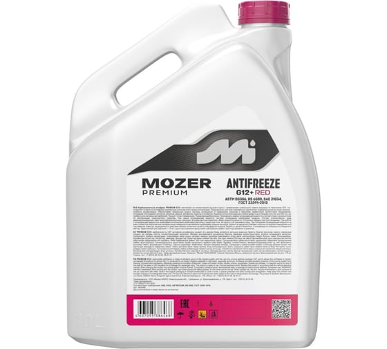 Антифриз Mozer PREMIUM G12+, красный, канистра 10 кг 4606468