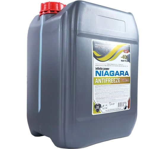 Охлаждающая жидкость NIAGARA Антифриз Ниагара Type-D 40 (желтый) 20 кг 013001004070