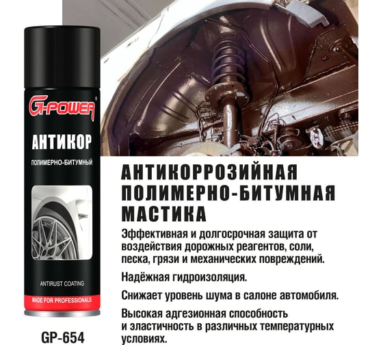 Мастика полимерно-битумная антикоррозийная G-POWER 650мл GP-654