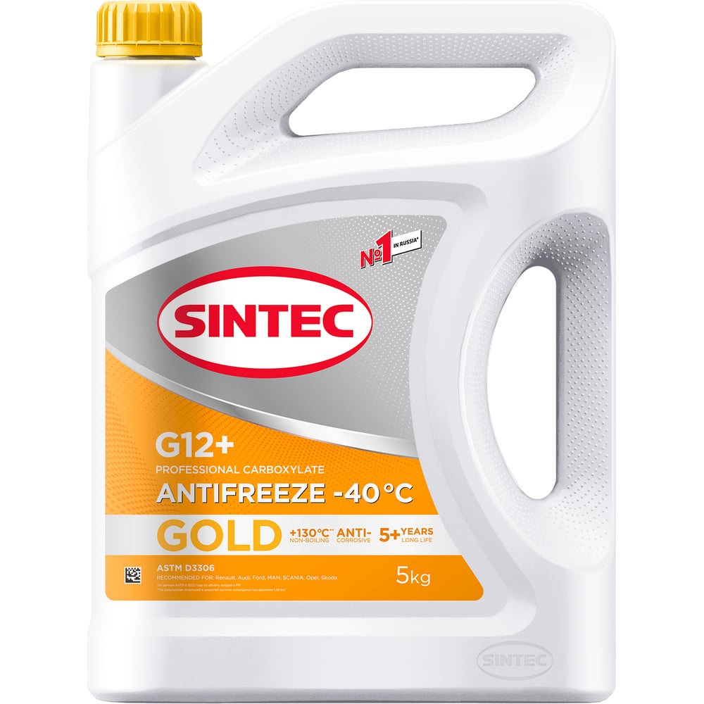 Антифриз Sintec GOLD G12 +, 5 кг, желтый 990558 - выгодная цена, отзывы ...