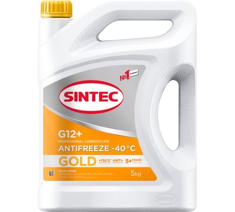 Антифриз Sintec GOLD G12 +, 5 кг, желтый 990558