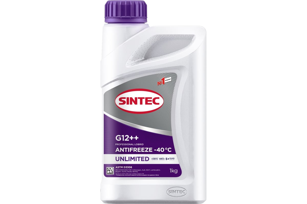 Антифриз Sintec 1 л, UNLIMITED G12++, фиолетовый, 1 л 990565