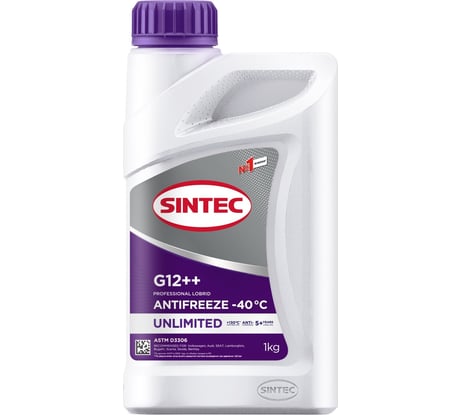 Антифриз Sintec 1 л, UNLIMITED G12++, фиолетовый, 1 л 990565