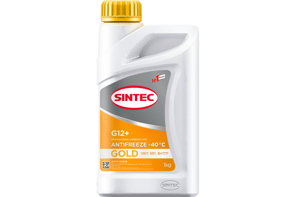 Антифриз Sintec GOLD + G12, желтый, 1 кг 990557 - выгодная цена, отзывы ...
