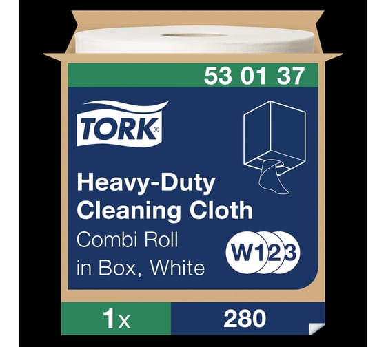 Нетканый материал TORK арт. 530137 Premium 530, белый, малый рулон 106,4 м 8925