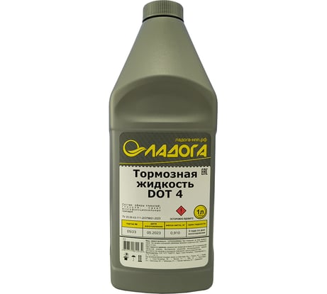 Тормозная жидкость ЛАДОГА DOT-4, банка 910гр LTJ_DOT4_0910