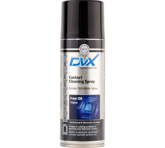 Спрей-очиститель электроконтактов DVX Contact Cleaning Spray Free Oil 0,2 л AER1409 1