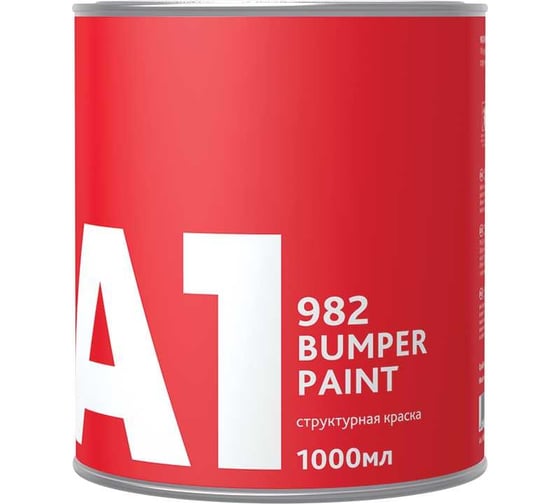 Структурная краска A1 982 BUMPER PAINT черная, 1л 982BB-1000 1