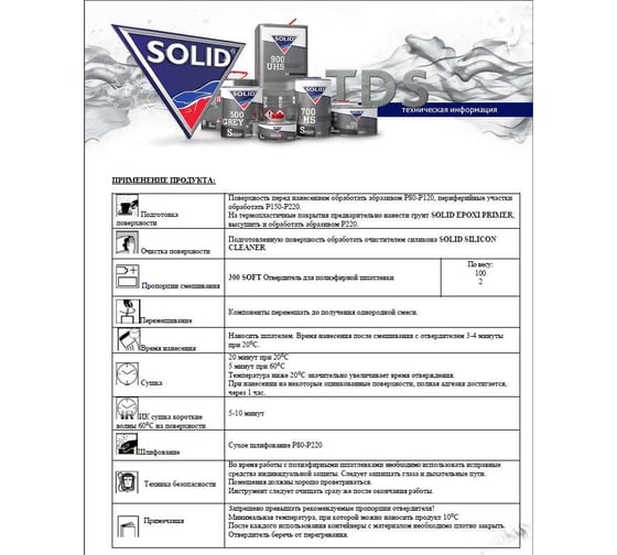 Наполнительная среднезернистая шпатлевка Solid 300 SOFT 1000 гр 242.11000