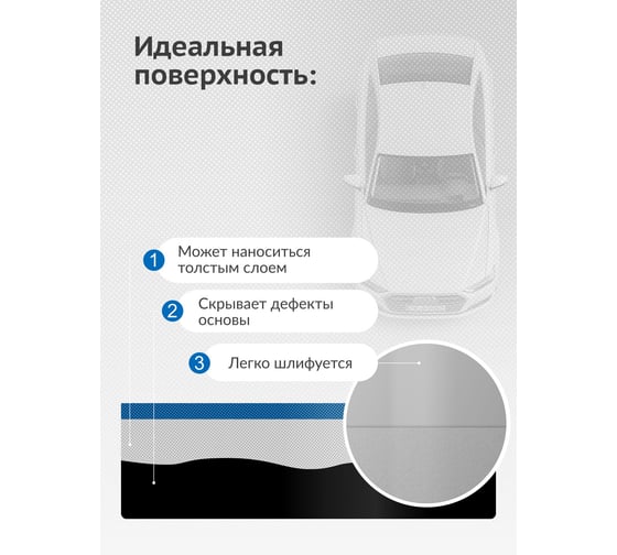Грунт-наполнитель 1К (серый) KUDO KU-2201
