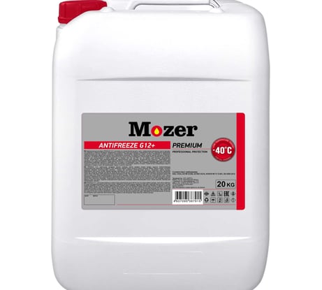 Антифриз Mozer PREMIUM G12+, красный, канистра 20 кг 4607915
