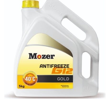 Антифриз G12 GOLD желтый, канистра 5кг MOZER 4606529