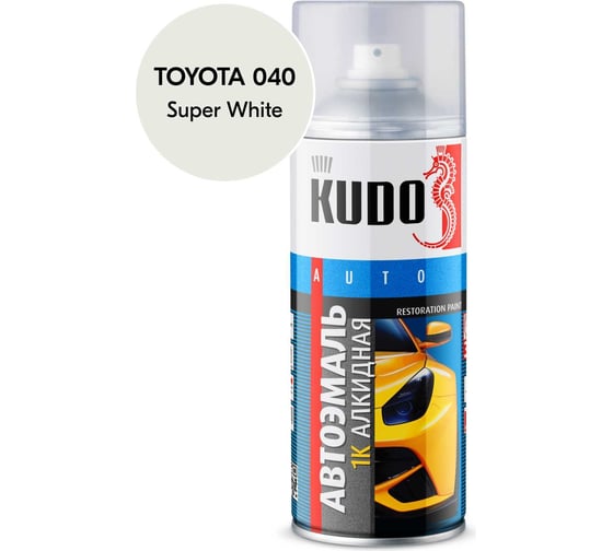 Эмаль автомобильная ремонтная KUDO Toyota 040 Super White KU-42400