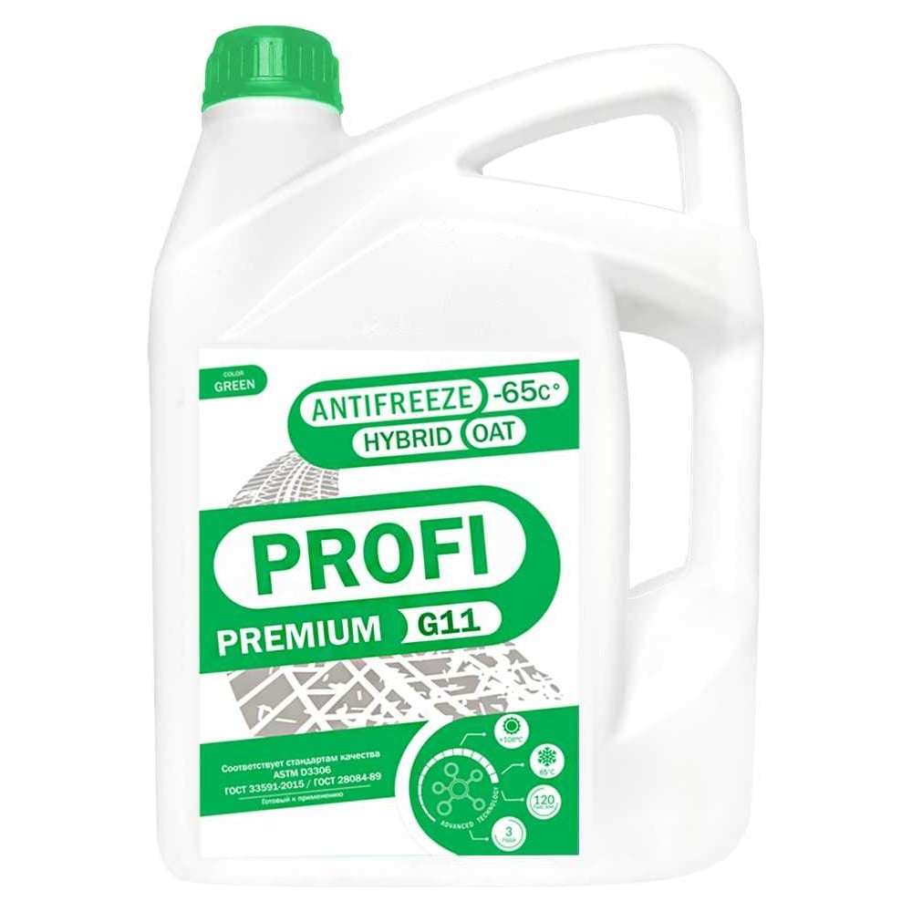 Антифриз PROFI PREMIUM -65 Концентрат зеленый G11 канистра 10 кг 11-65 ...
