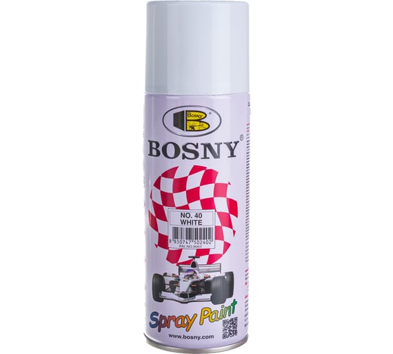 Универсальная краска Bosny белый глянцевый RAL9003 40