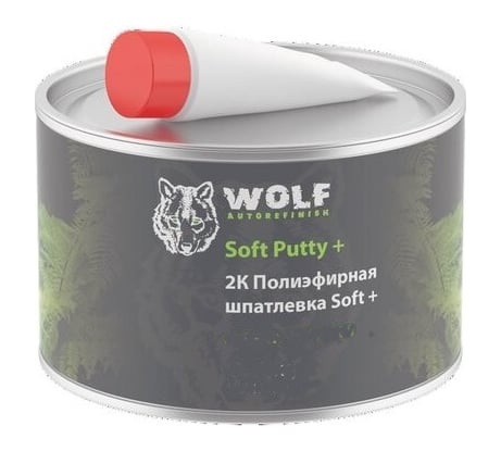 Шпатлевка 2 K Soft+ с отвердителем 1.8 кг Wolf 104.1800