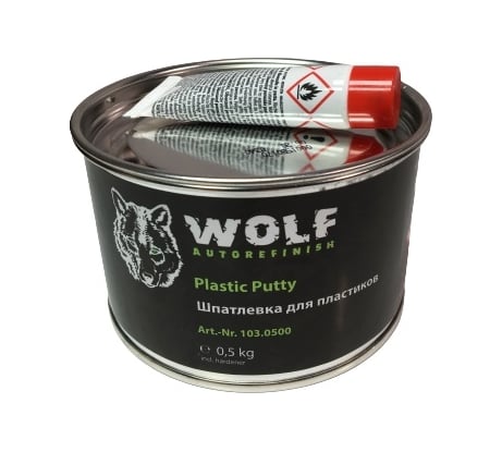 Шпатлевка 2K для пластиков 0.5 кг с отвердителем Wolf 103.0500