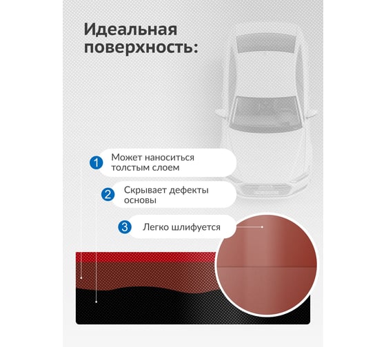 Грунт-наполнитель 1К (красно-коричневый) KUDO KU-2202