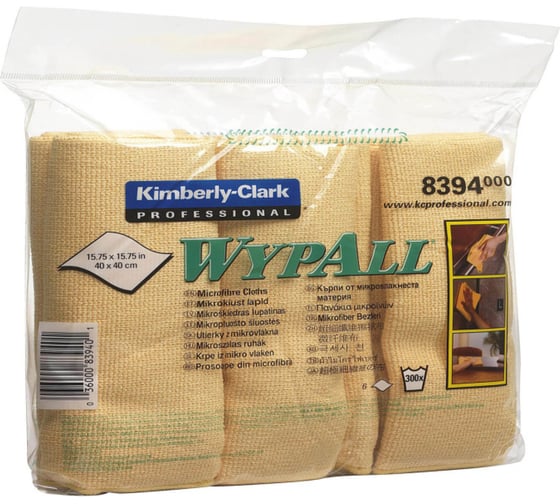 Микрофибра Kimberly-Clark WYPALL 40x40см, желтая, 6 салф/упак 8394