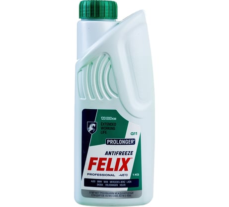 Антифриз FELIX PROLONGER-40 G-11, 1 кг, зеленый 430206030