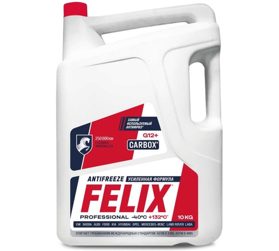 Антифриз CARBOX -40 G-12+ красный /10 кг/ FELIX 430206020