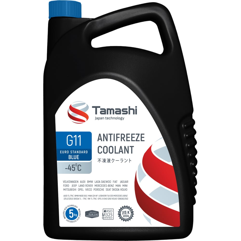 Антифриз Tamashi G11 EURO STANDARD BLUE, 5кг, синий, готовый, до -45C ...