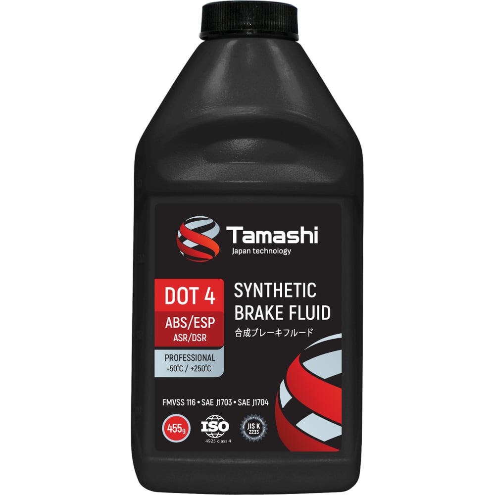 Жидкость тормозная Tamashi DOT4 ABS/ESP, 455г (FMVSS 116, SAE J1703 ...