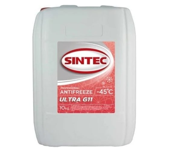 Антифриз Обнинскоргсинтез Sintec Ultra красный, G11, 10 кг 800517 1
