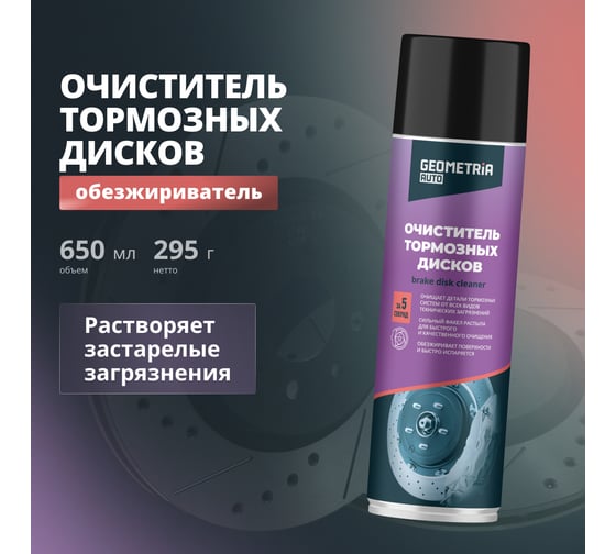 Очиститель тормозных дисков GEOMETRIA 650 мл / 6007
