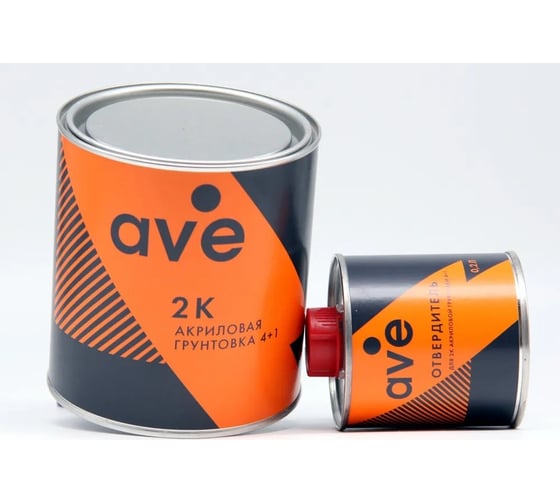 Акриловая белая грунтовка AVE 2К 4+1 0,8 л + отвердитель 0,2 л (к-т) 1120511
