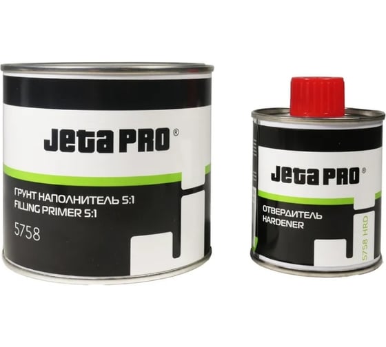 Грунт-наполнитель + отвердитель Jeta PRO 5:1, акриловый, черный, 0,8+0,16л 5758 black/0,8 1