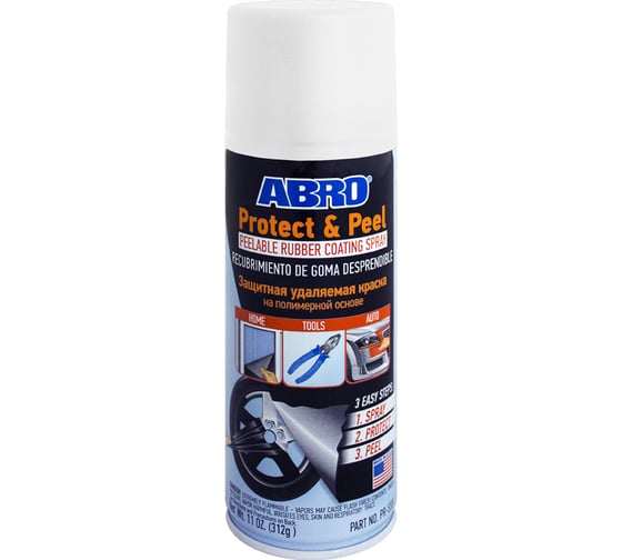 Защитная краска на полимерной основе ABRO INDUSTRIES INC аэрозоль, белая, 397 г PR-555-WHT