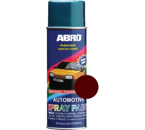 Аэрозольная краска ABRO INDUSTRIES INC Lada 180 гранат, 473 мл Л180 1