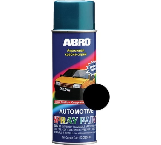 Аэрозольная краска ABRO INDUSTRIES INC Lada 601 черная, 473 мл Л601