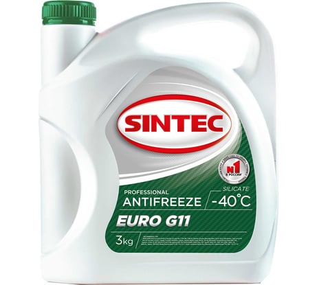 Антифриз Обнинскоргсинтез Sintec Euro зеленый, G11, 3 кг 990465