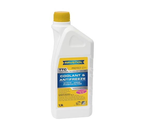Антифриз готовый к применению жёлтый RAVENOL TTC COLD CLIMATE -60C 1410140-150-01-999 1