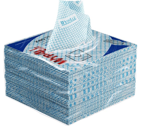 Протирочный материал Kimberly-Clark WYPALL* X80 Plus сложенные, 8 упак по 30 листов, синий,упак 19139