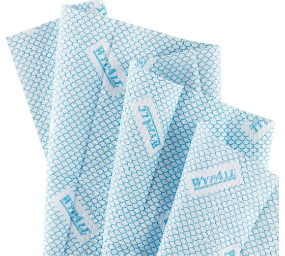 Протирочный материал Kimberly-Clark WYPALL* X80 Plus сложенные, 8 упак по 30 листов, синий,упак 19139