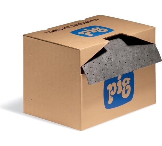 Впитывающий мат New pig 38,1 см х 22,9 м, секции 25,4 см х 38, сильные нагрузки, серого цвета, 1 рул./кор. MAT140 1