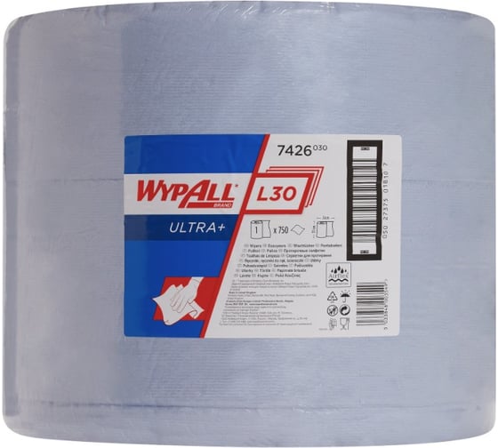 Протирочные салфетки WYPALL большой рулон, синий L30 ULTRA 7426