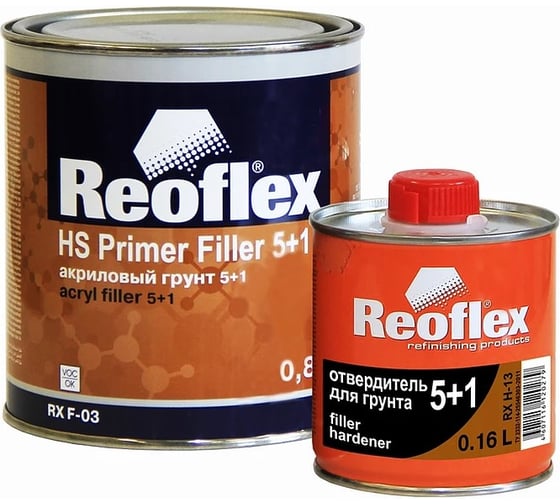 Акриловый грунт Reoflex 5+1 0.8 л, черный RX F-03/800 B 1