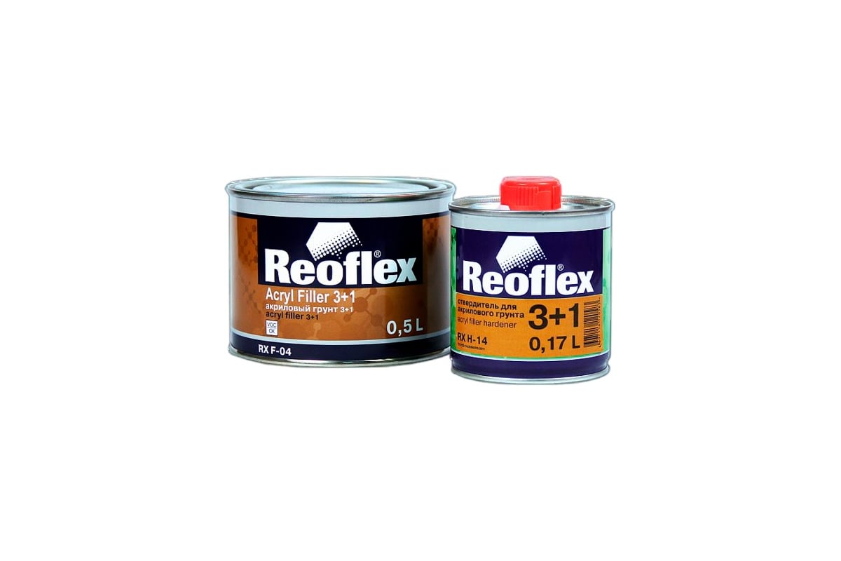 Акриловый грунт Reoflex 3+1 0.5 л, черный RX F-04/500 B - выгодная цена,  отзывы, характеристики, фото - купить в Москве и РФ