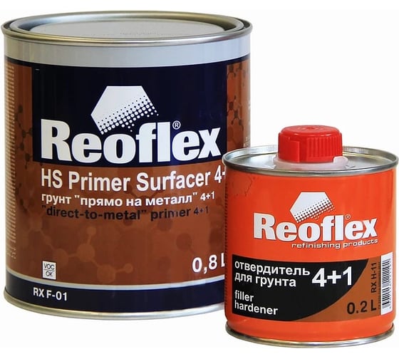 Грунт Reoflex Прямо на металл 4+1 0.8 л, серый RX F-01/800 G 1