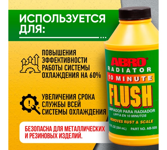 Промывка радиатора в пластике ABRO 354 мл AB-505