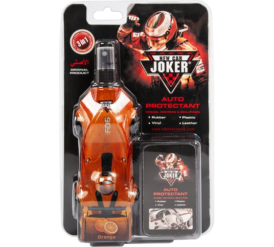 Защитный полироль с губкой Joker New апельсин (250 мл) JK orange-car 1