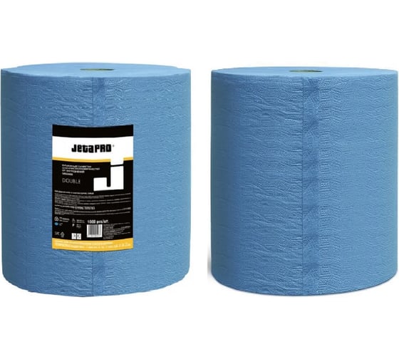 Салфетки бумажные двухслойные очищающие Jeta PRO 34 г/м², 35x38см, 2 рулона Цвет:синий JETAPRO 5850767