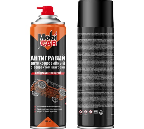 Антигравий антикоррозийный с эффектом шагрени Mobicar 650 мл, чёрный 0521-01 MC