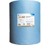 Усиленный нетканый протирочный материал CWORKS CW-983 80 г/м2, голубой, сотовое тиснение, 32x34 см, 500 л/рулон J220R0007