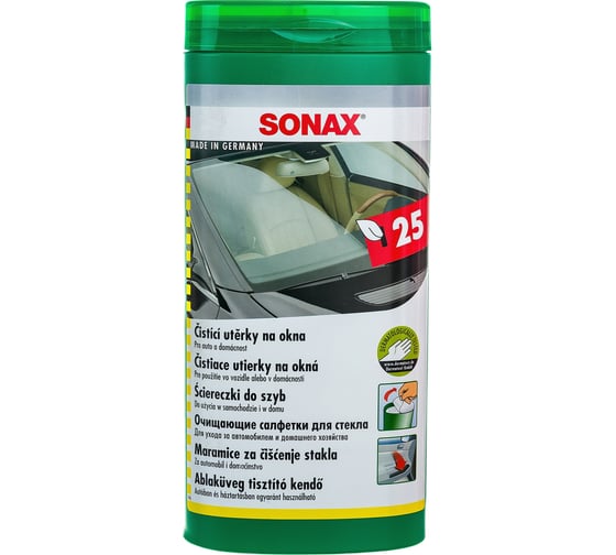 Салфетки для очистки стекол в тубе SONAX 412000