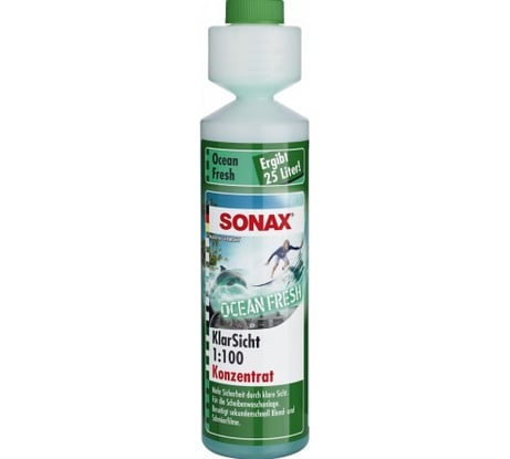 Стеклоомыватель концентрат SONAX 1:100 аромат свежесть океана 0,25л 388141